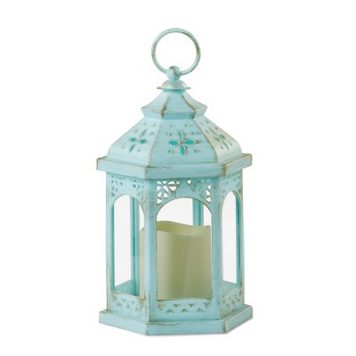 Kate Aspen LED Hexagon Distressed Lantern (Set of 2)