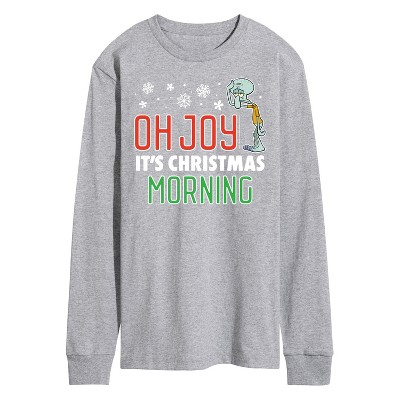Men's - SpongeBob SquarePants - Oh Joy It's Christmas Morning Long Sleeve Graphic T-Shirt
