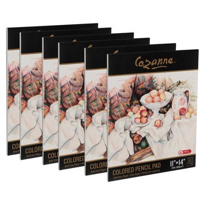 Cezanne 100% Cotton Colored Pencil Pads, Acid-Free, Fine-Textured Paper, Ideal Colored Pencil Paper, Charcoal Paper, 122 lb. Paper for Colored