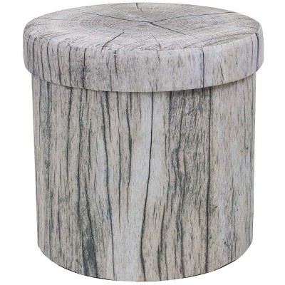 Sorbus Storage Ottoman Foldable Collapsible with Lid Cover Perfect Footstool Pouffe Toy Box Storage Chest Hassock and more Tree Stump
