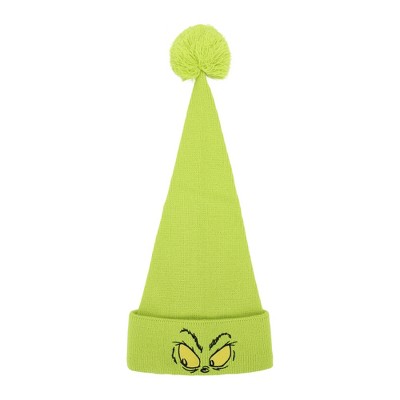 The Grinch Eyes Green Knit Santa Cap