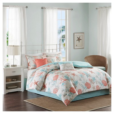 Ocean View Comforter Set Coral - 7pc