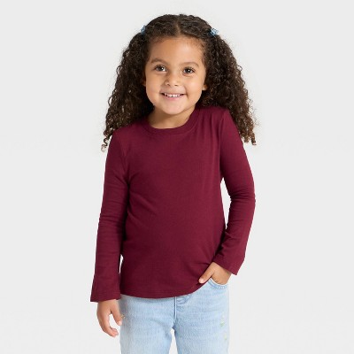 Toddler Girls' Long Sleeve Solid T-Shirt - Cat & Jack™