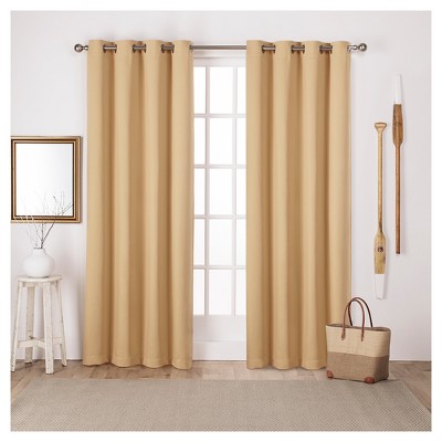 Set of 2 Sateen Twill Weave Insulated Blackout Grommet Top Window Curtain Panels - Exclusive Home