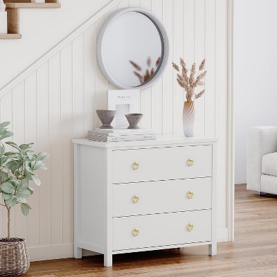 29 inch Tall Modern Tall Drawer Dresser with Storage, Wooden Chest of Drawers Freestanding for Bedroom, Living Room, White