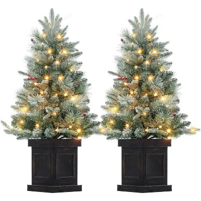 3 FT Christmas Tree,Artificial Christmas Tree with Potted Base,Indoor/Outdoor Holiday Decor