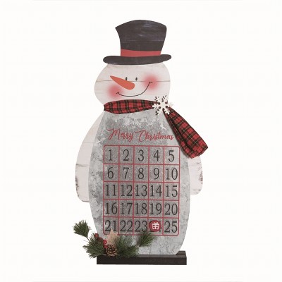 Transpac Multicolor Wood Christmas Snowman Countdown Advent Calendar for Festive Holiday Cheer
