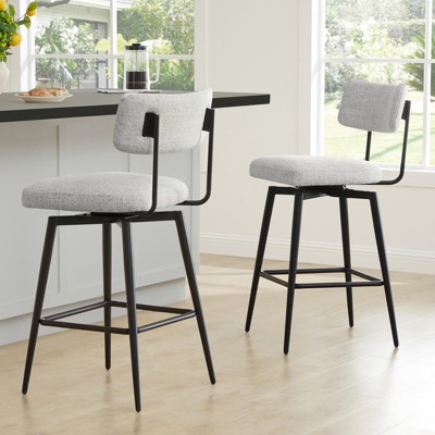 Spruce&Spring Counter Height Swivel Bar Stool Chairs Set of 2 with Metal Frame