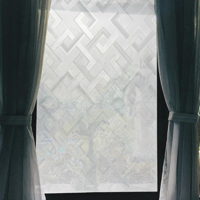 Unique Bargains Diamond Pattern Window Privacy Film 39.37"L x 17.72"W Clear 1 Pc