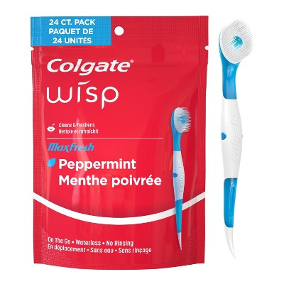 Colgate Max Fresh Wisp Disposable Travel Toothbrushes - Mini - Peppermint - Trial Size -24ct