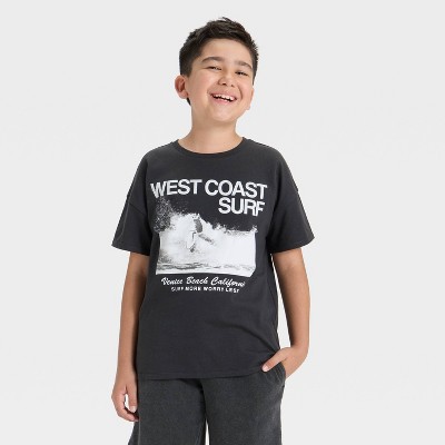 Grayson Threads Kids Boys' Short Sleeve West Coast Graphic T-Shirt - Charcoal Gray