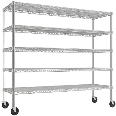 HOMDOX 3000LBS 5-Tier Heavy Duty Metal Storage Rack, 60"W x 18"D x 82"H Adjustable Wire Metal Shelves for Storage, Free Standing Storage Shelf Units