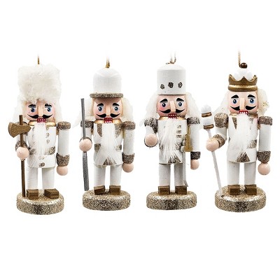Gulches 4 in Multicolor Shatterproof Mini Nutcracker Hanging Christmas Tree Ornaments 4-Pack