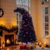 7FT Black Christmas Tree, Prelit Halloween Christmas Tree with 350 Lights and 1250 Bendable Branches (Black) - 2 of 4