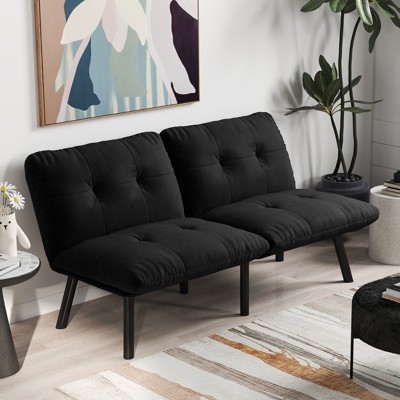 Airsurfer Contemporary 2-Seater Sofa, Velvet Upholstery, Comfortable, Durable, Ideal for Small Spaces, Easy Assembly