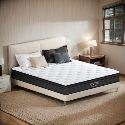 CSBDHome 10 Inch Hybrid Mattress with Gel Memory Foam, Individual Pocket Spring Bed Mattress