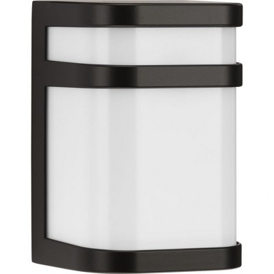 Progress Lighting Valera 1-Light LED Wall Lantern, Brushed Nickel, Matte White Acrylic Shade