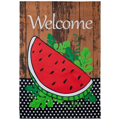 Northlight Welcome Watermelon Slice Spring Outdoor Garden Flag 12.5" x 18"