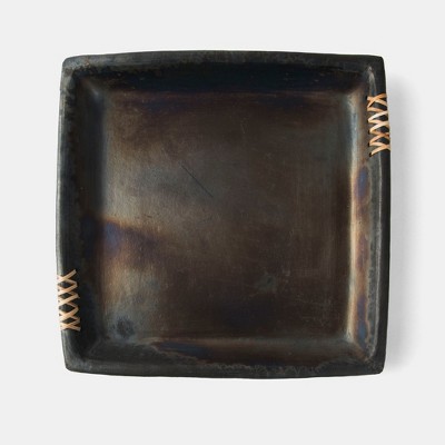 Mela Artisans Longpi Black Clay Square Tray