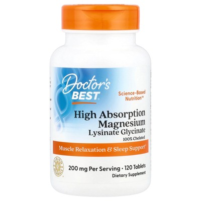 Doctor's Best High Absorption Magnesium, 120 Tablets, (100 mg per Tablet)