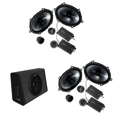 Kicker 11PT250 Powered Sub Enclosure & (2) 46CSS684 6x8" Component Bundle