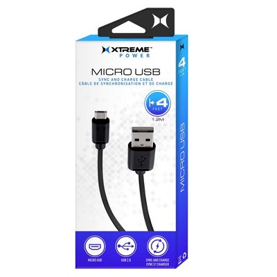 XTREME 4" MICRO USB CABLE XAS81008BLK