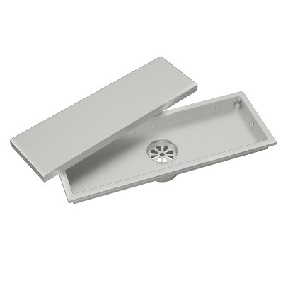 YAWWALK Luxury Nickel Linear Shower Drain with Removable Cover, 11.81" x 4.33", Rectangle