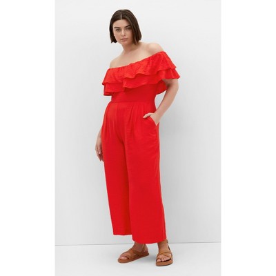 Women's Plus Size Poppy Jumpsuit - coral | CITY CHIC