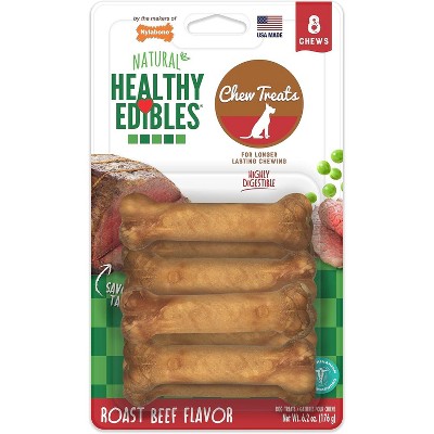 Nylabone Healthy Edibles Wholesome Roast Beef Flavor Dog Chews - Petite(8 Pack)