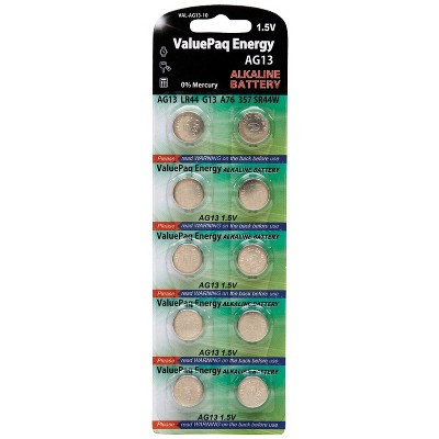 Dantona® ValuePaq Energy AG13 Alkaline Button Cell Batteries, 10 Pack in Silver