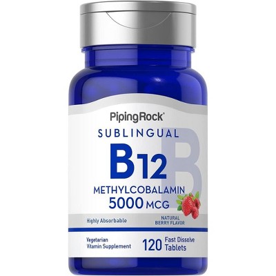 Piping Rock Sublingual Vitamin B12 Methylcobalamin | 5000 mcg | 120 Tablets