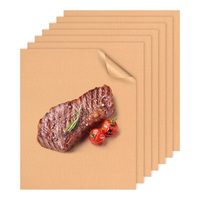 Unique Bargains M Nonstick Reusable High-Temperature Resistant Versatile Grill Mats Copper