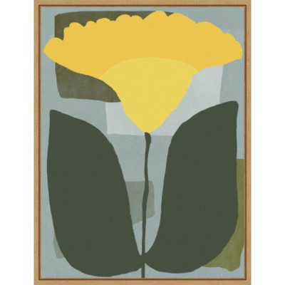 Amanti Art Big yellow bloom by Little Dean Framed Canvas Wall Art