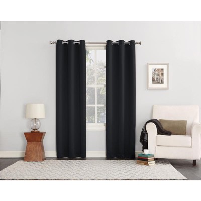 Sun Zero Norwich Curtains Black Blackout 80 in. W X 84 in. L