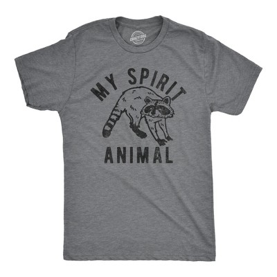 Mens My Spirit Animal Raccoon T Shirt Funny Sarcastic Joke Tee for Guys - Crazy Dog Men's T Shirt for Animal Lovers
