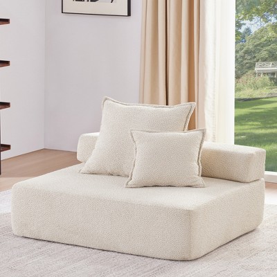 Whisen Oversized Modular U Shaped Sectional Sofa - Beige