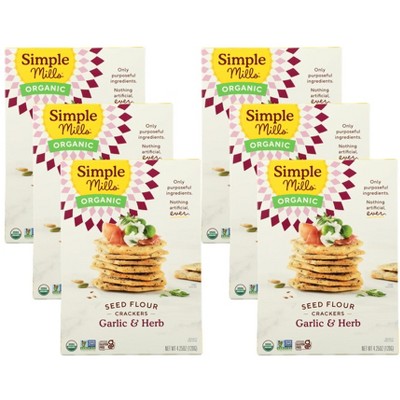 Simple Mills Garlic & Herb Seed Flour Crackers - Case of 6/4.25 oz