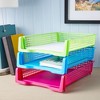 Bright Creations Set of 6 Rainbow Turn In Trays for Teachers, Plastic Classroom Paper Organizers, Colorful Storage Baskets for Office - 2 of 4