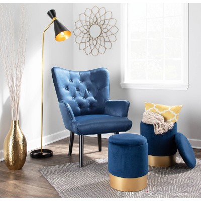 Set of 2 Marla Contemporary Glam Nesting Ottomans - LumiSource