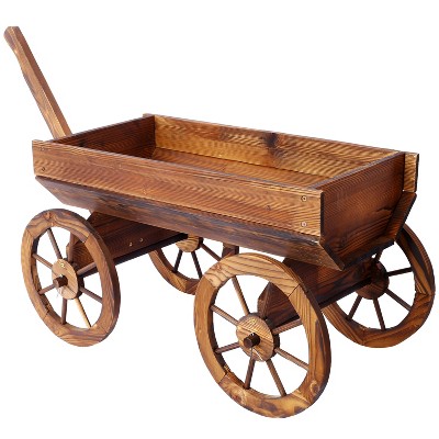 Bella Depot Decorative Wood Planter Pot Stand Garden Planter Box with Wheels