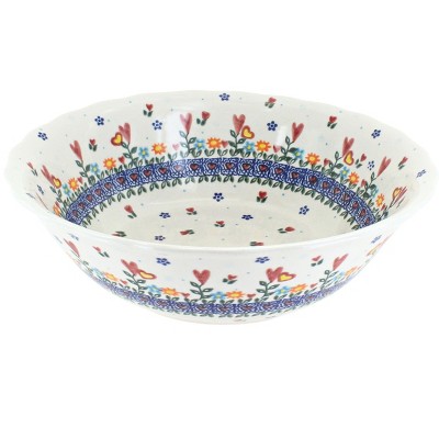 Blue Rose Polish Pottery 204 Vena Large Serving Bowl