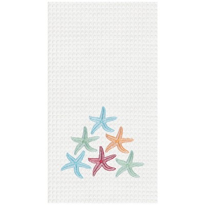 C&F Home Starfish Wonder Embroidered Cotton Waffle Weave Kitchen Towel