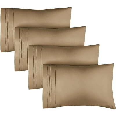 Ultra Soft Solid Pillowcases Set of 4 - Cozy & Breathable 4 Piece Pillow Covers - CGK Linens