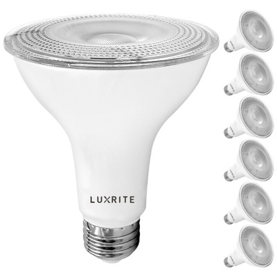 Luxrite LED PAR30 Flood Light Bulb, 11W=75W Equivalent, 4000K Cool White, 850 Lumens, Dimmable, Spotlight Bulb, E26 Base, UL Listed 6 Pack