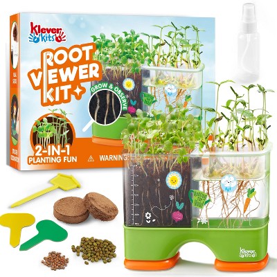 Klever Kits 2 in 1 Root Viewer Kit for Kids - Grow Your Own Plant, Interactive Plant Growing Kit, Educational Garden Set for Boys Girls Age 6+