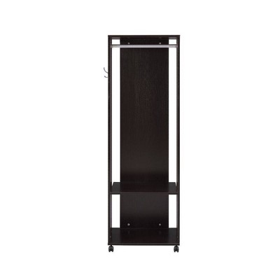 Kolen Hall Tree Espresso - Acme Furniture: Mobile Organizer with Shelves & Hanger, Mudroom Storage