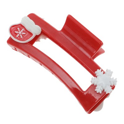 Unique Bargains Christmas Hair Clips Square Gloves Snowflakes for Christmas 3.35"x1.77"x1.57" Red 1 Pc