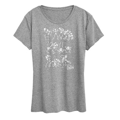 Women's - Corpse Bride - Halloween Skeletons Dancing Short Sleeve Graphic T-Shirt