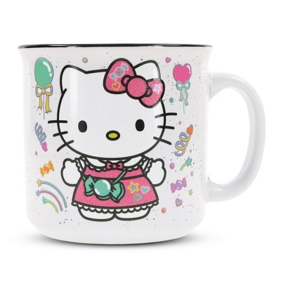 Silver Buffalo Sanrio Hello Kitty "Happy Birthday" Ceramic Camper Mug | Holds 20 Ounces