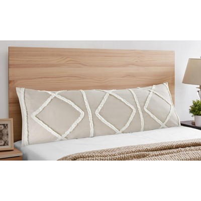 Sweet Jojo Designs Body Pillow Cover (Pillow Not Included) 54in.x20in. Boho Fringe Linen Taupe Ivory